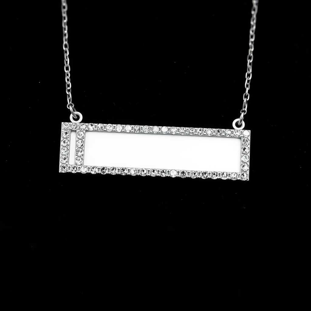Custom moissanite nameplate