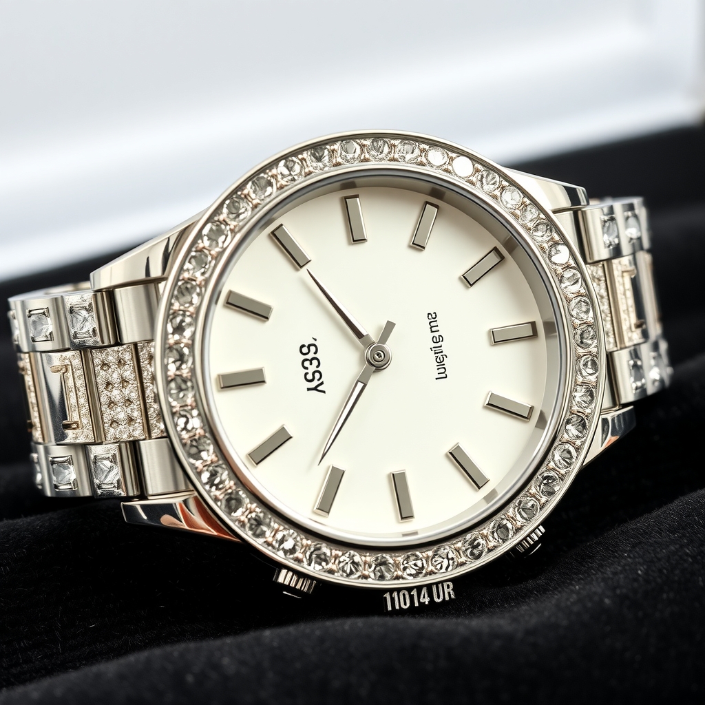 Iced moissanite watch